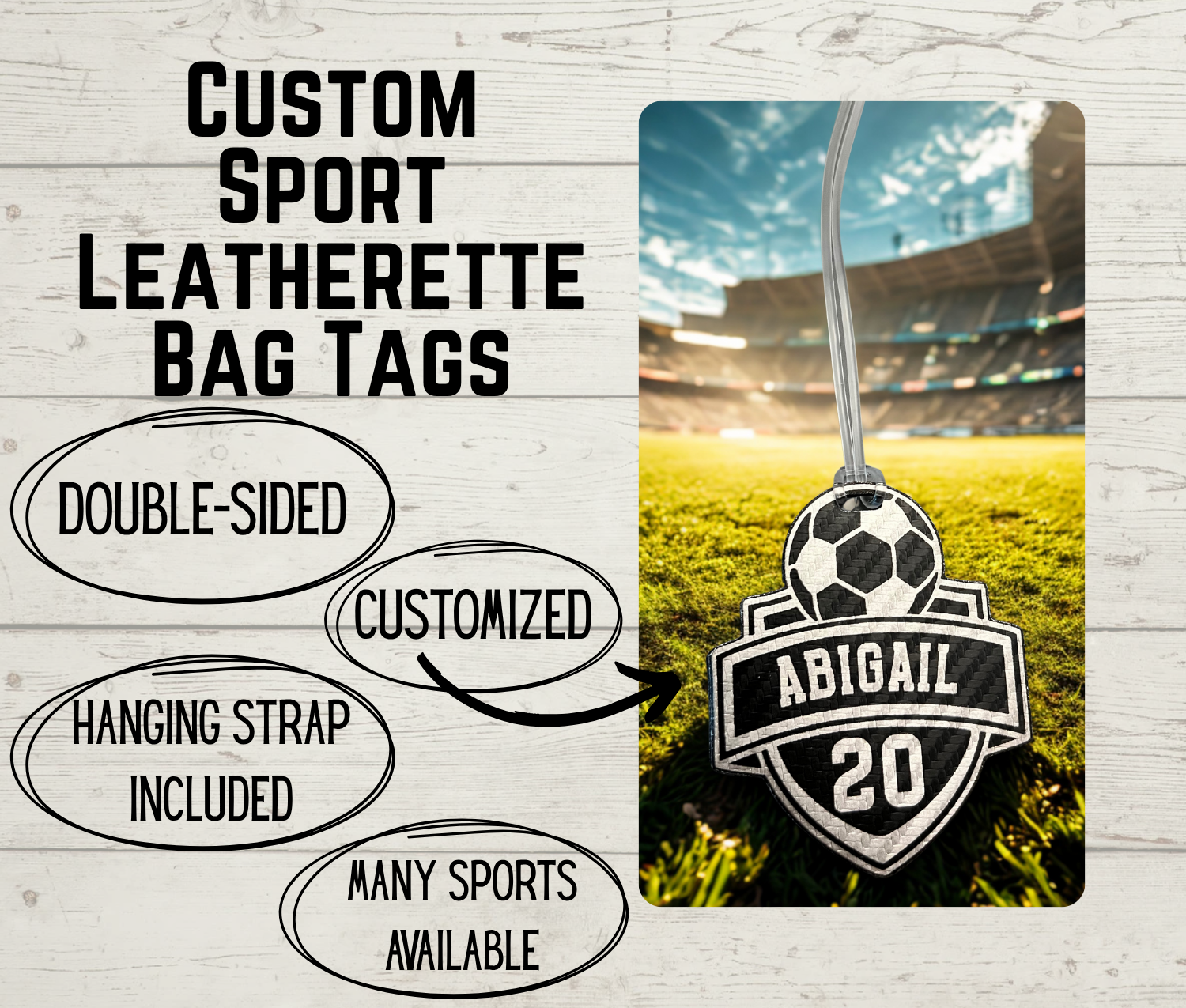 Sport Bag Tags - Black