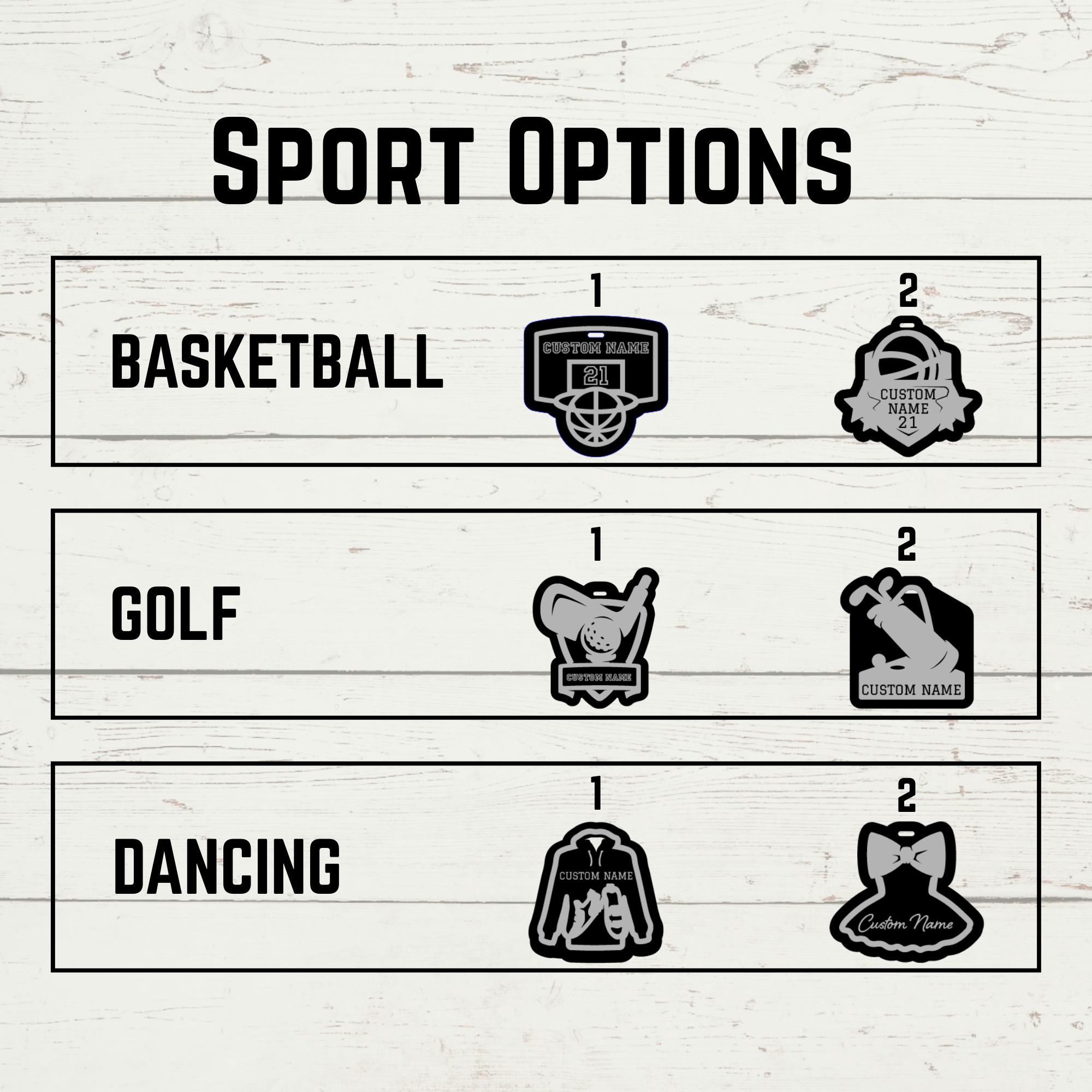 Sport Bag Tags - Black to Silver