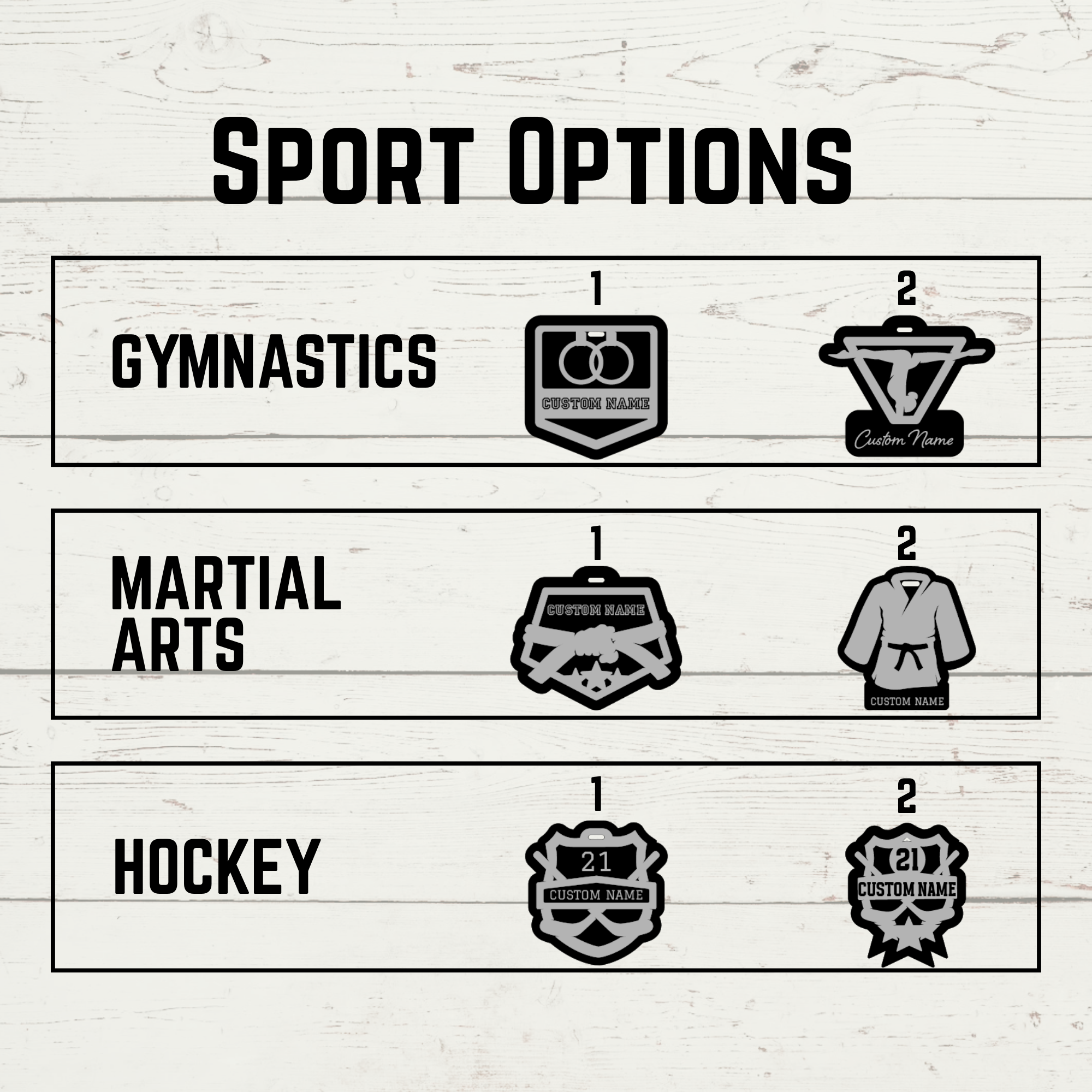 Sport Bag Tags - Black to Silver