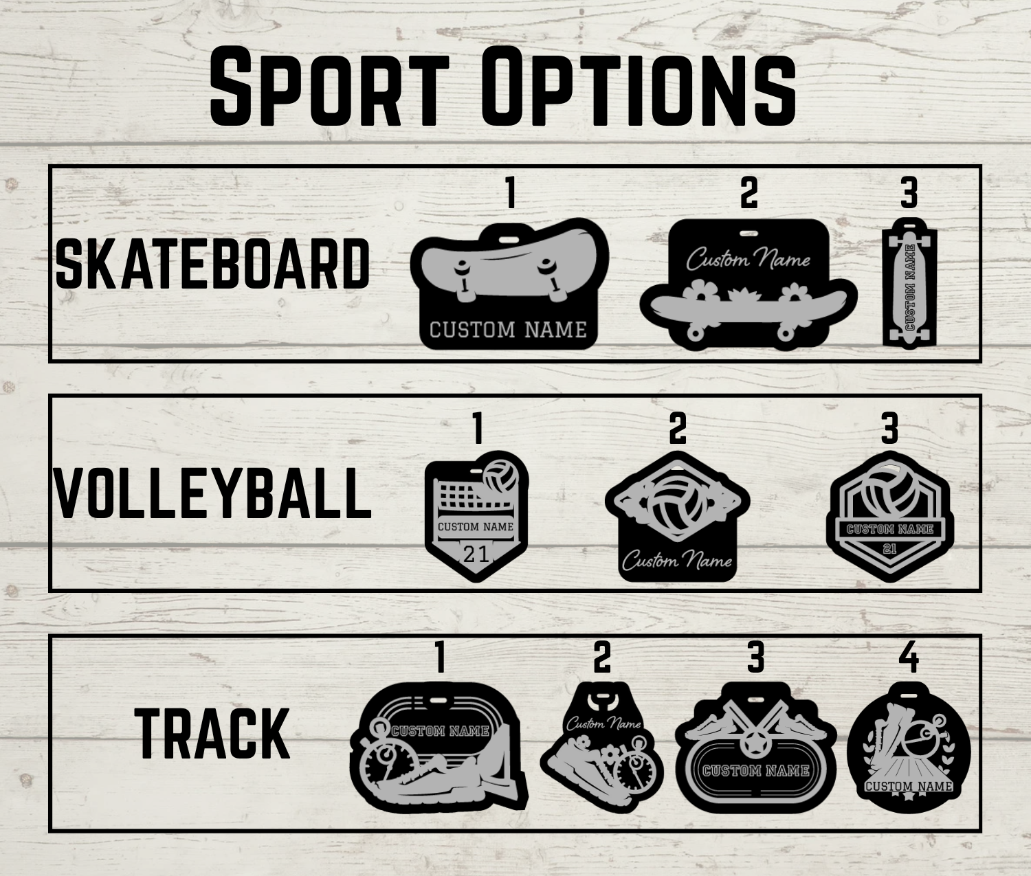 Sport Bag Tags - Black