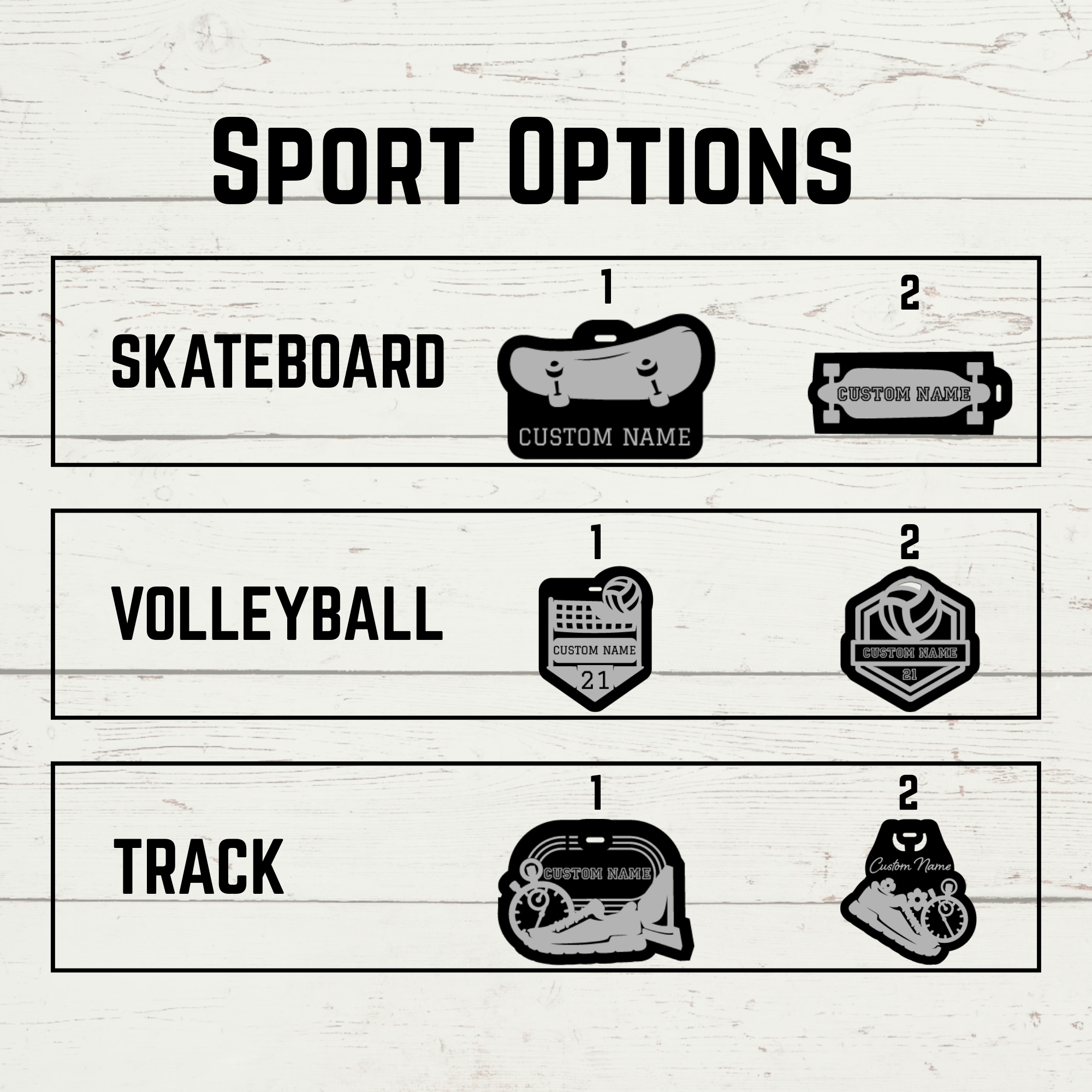 Sport Bag Tags - Black to Silver