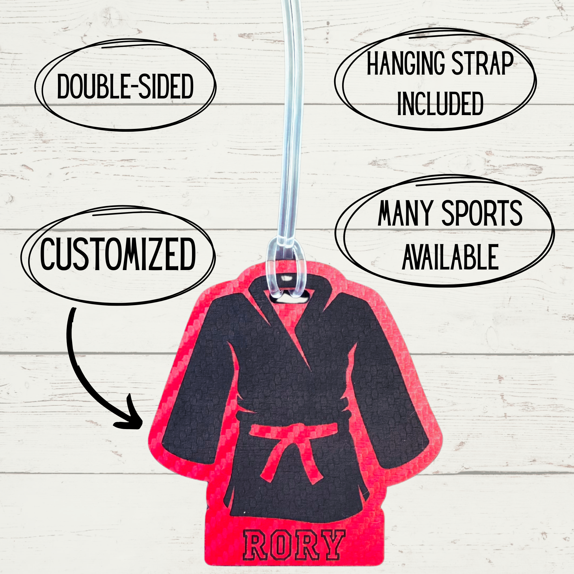 Sport Bag Tags - Red to Black
